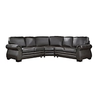 Traditional 3-Piece Sectional Sofa with Rolled Arms