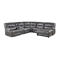 Casual 6-Piece Power Reclining Sectional Sofa with Right Chaise