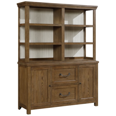 Two-Door Buffet & Hutch w/Adjustable Shelves