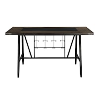 Industrial Counter Height Dining Table with Glass Insert