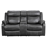 Casual Double Lay Flat Reclining Loveseat with Center Console