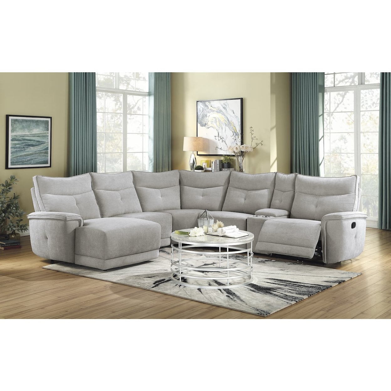 Homelegance Furniture Tesoro 6-Piece Modular Reclining Sectional Sofa