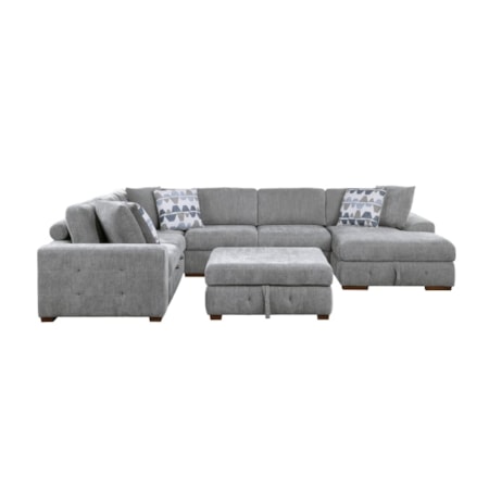 4-Piece Sectional Sofa with Ottoman