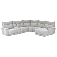 Transitional 6-Piece Modular Reclining Sectional with Right Chaise