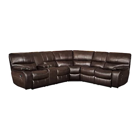 Transitional 3-Piece Recliing Sectional with Left Console