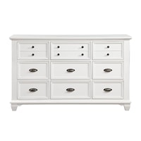 Transitional 9-Drawer Dresser