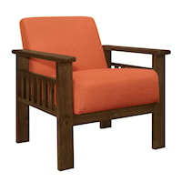 Transitional Accent Chair with Exposed Wood Arms