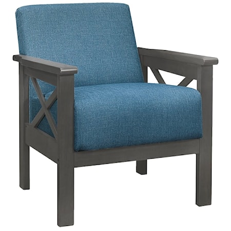 Transitional Accent Chair with X-Framed Arms