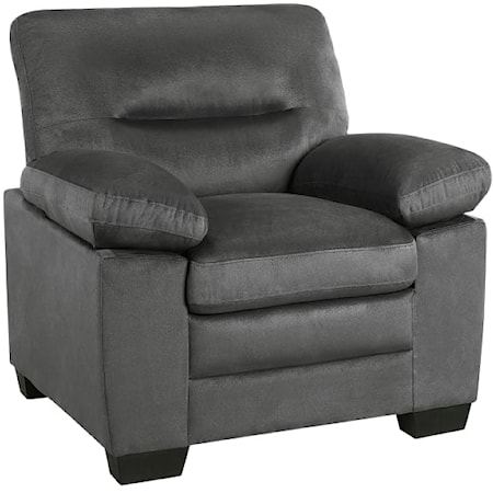 Contemporary Chair with Overstuffed Pillow Arms