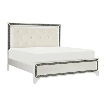 Glam Queen Bed with Glitter Trim