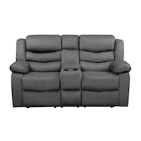 Casual Reclining Loveseat with Center Console and Cupholders