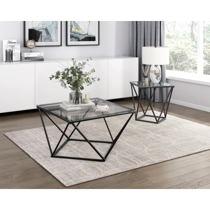 Square Glass End Table