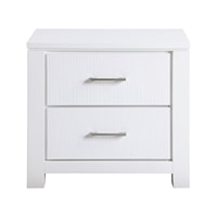 Glam 2-Drawer Nightstand with Stainless Steel Handles