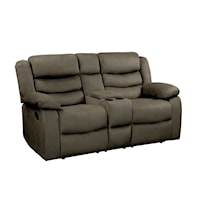 Casual Double Reclining Loveseat with Center Console and Cupholders