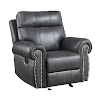 Transitional Glider Reclining Chair with Nailhead Trim