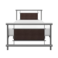 Contemporary Twin Platform Bed with Upholstered Inserts