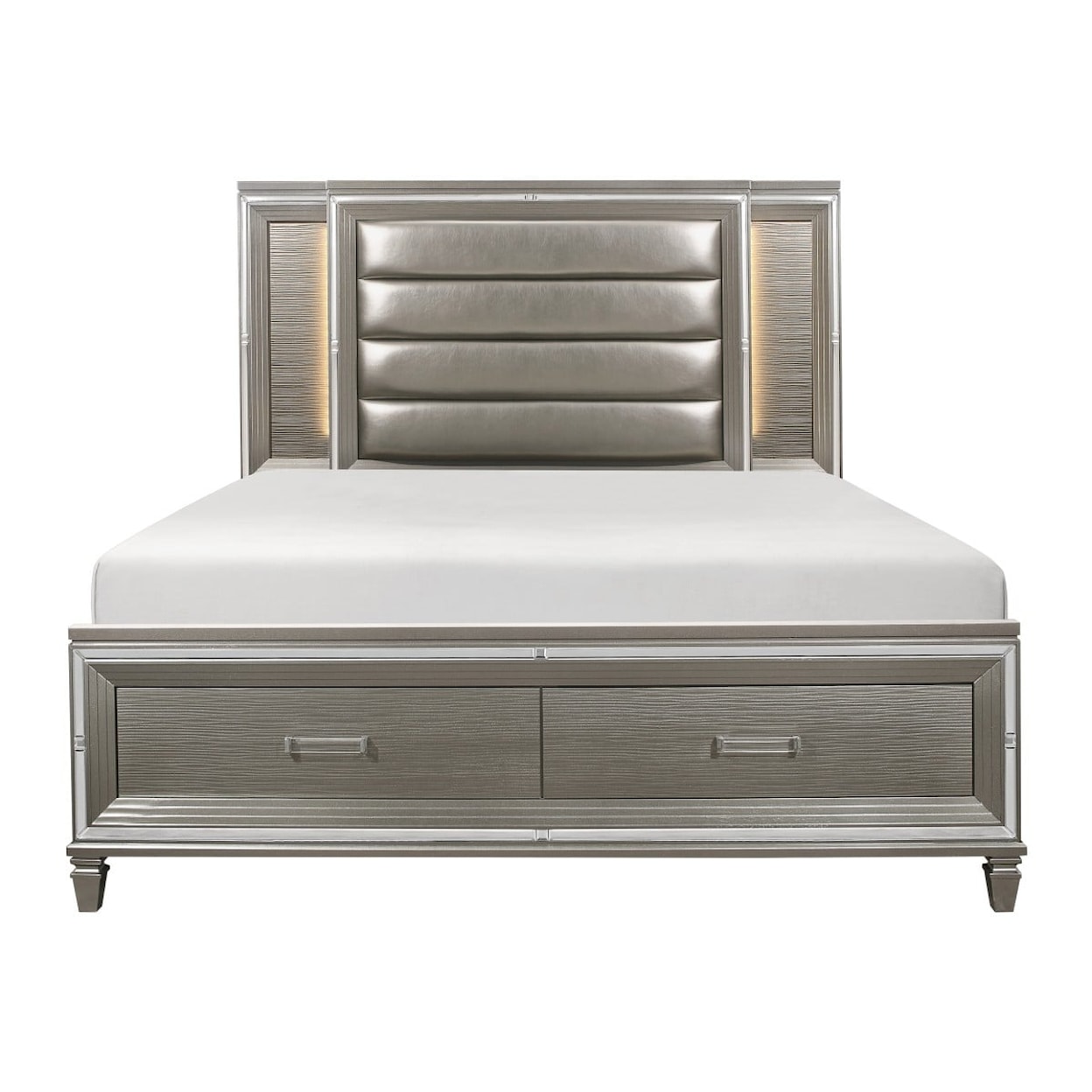 Homelegance Tamsin King  Bed with FB Storage, LED Lighting