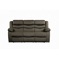 Casual Double Reclining Sofa with Pillow Arm
