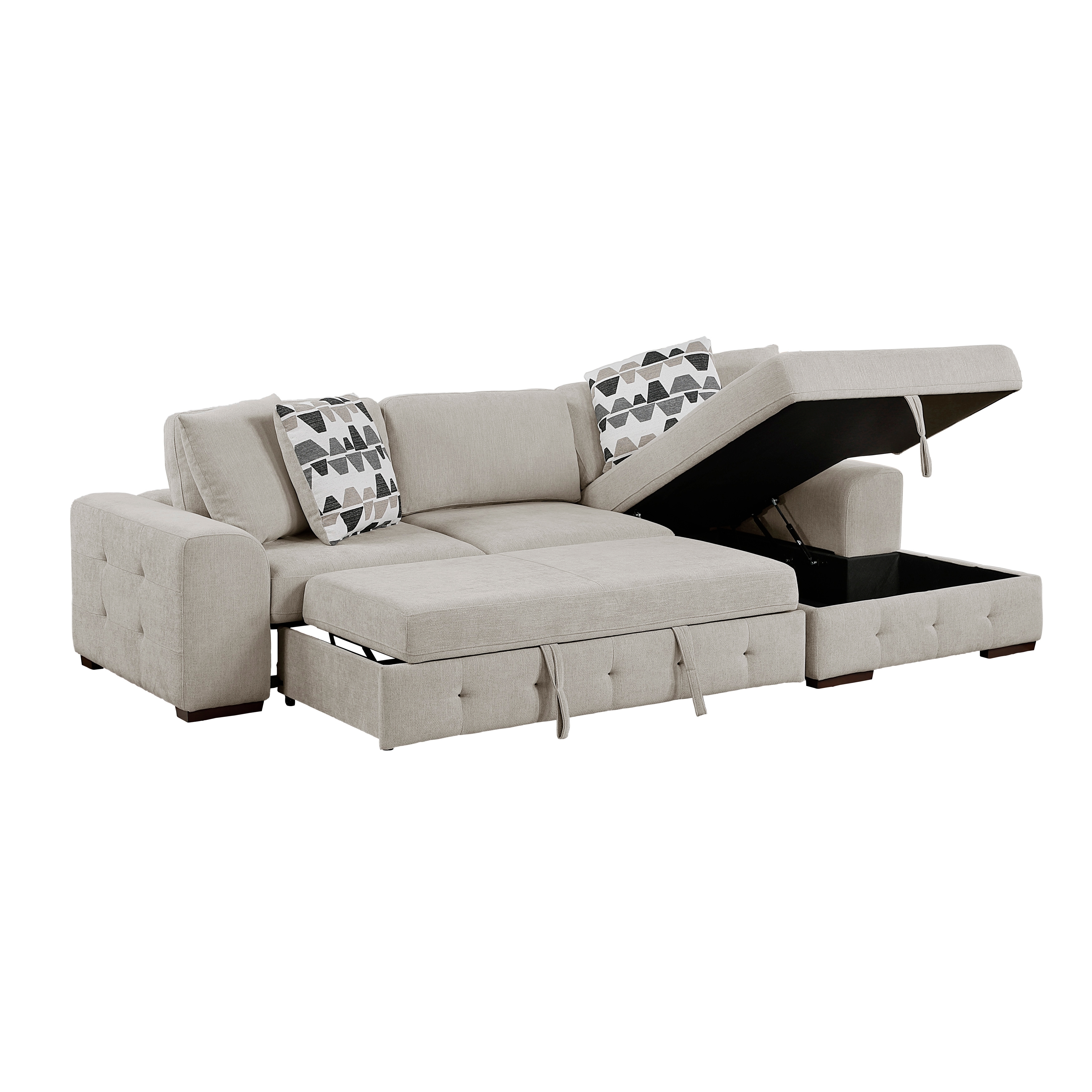 Homelegance Raife 3-Piece Sectional Sofa and Ottoman