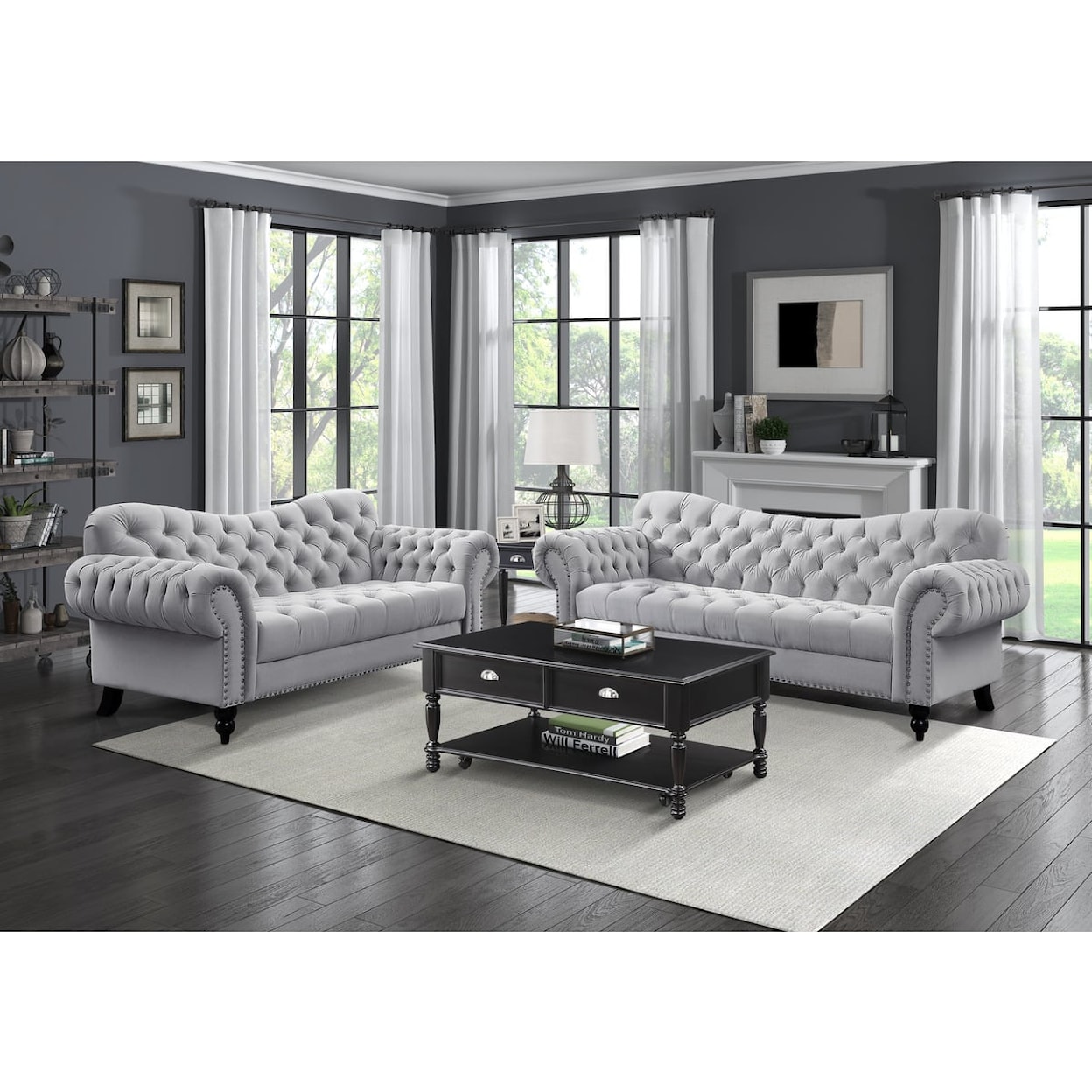 Homelegance Rosalie Button-Tufted Loveseat