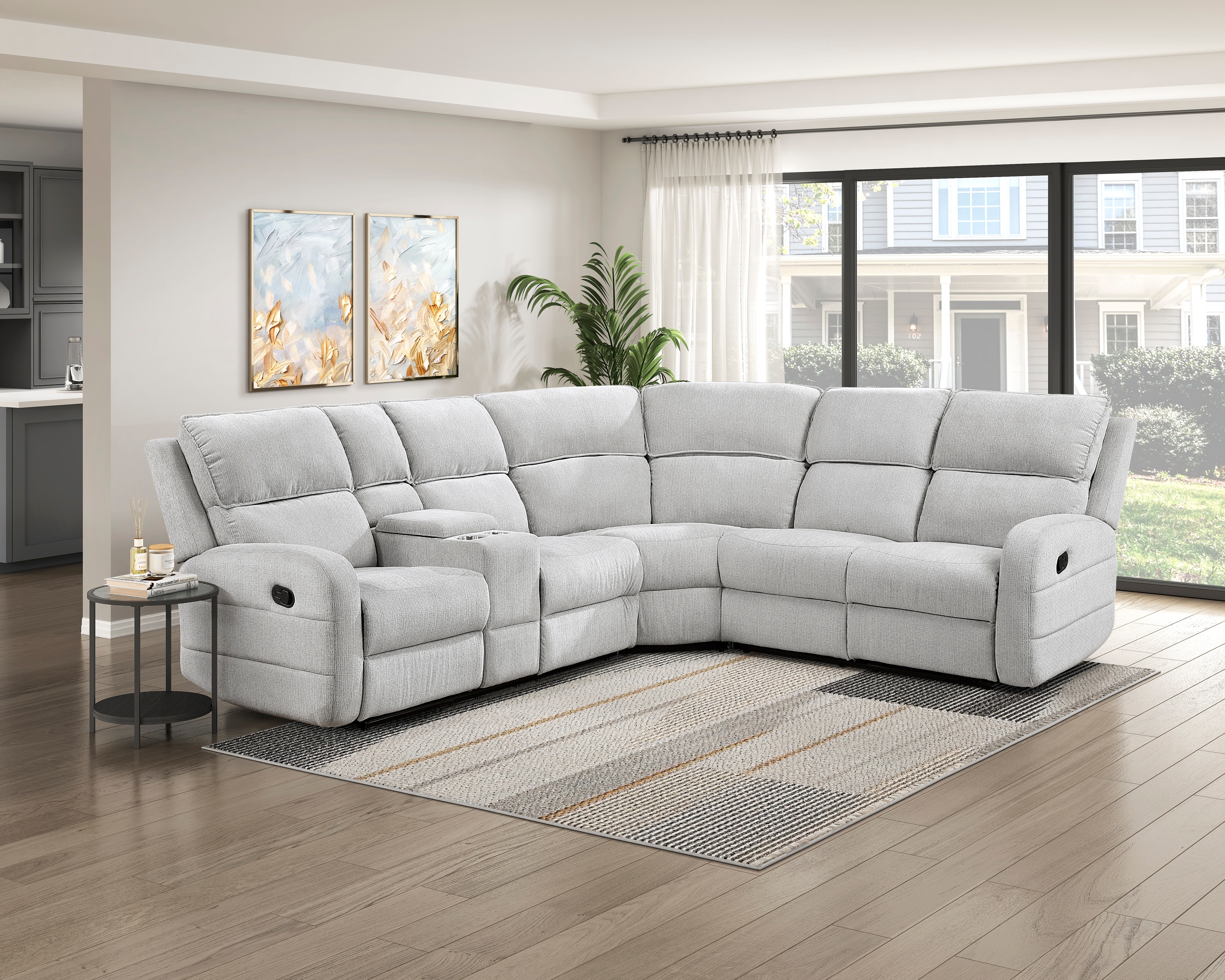 Homelegance Thorne 3-Piece Manual Reclining Sectional Sofa