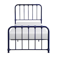 Traditional Twin Metal Bed with Accent Joints