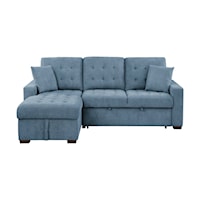 Casual 2-Piece Sectional with Left Chaise, Pull-Out Bed And Hidden Storage