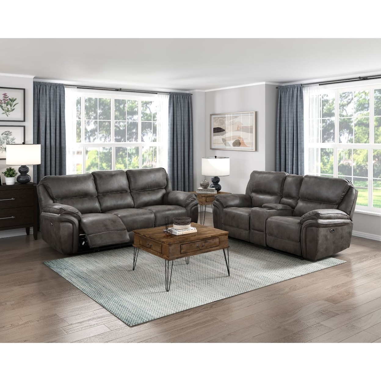 Homelegance Furniture Proctor Power Dual Reclining Loveseat