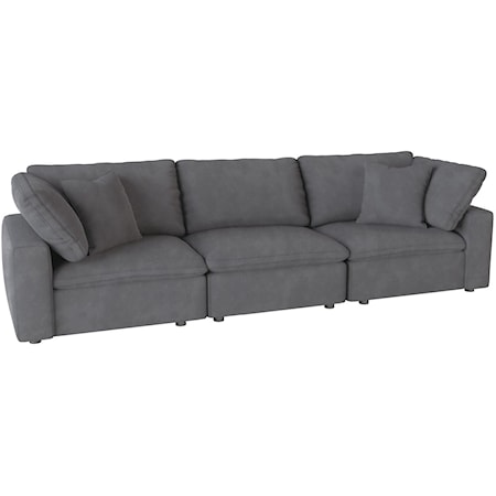 Casual Sofa with 2 Throw Pillows