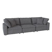 Casual Sofa with 2 Throw Pillows