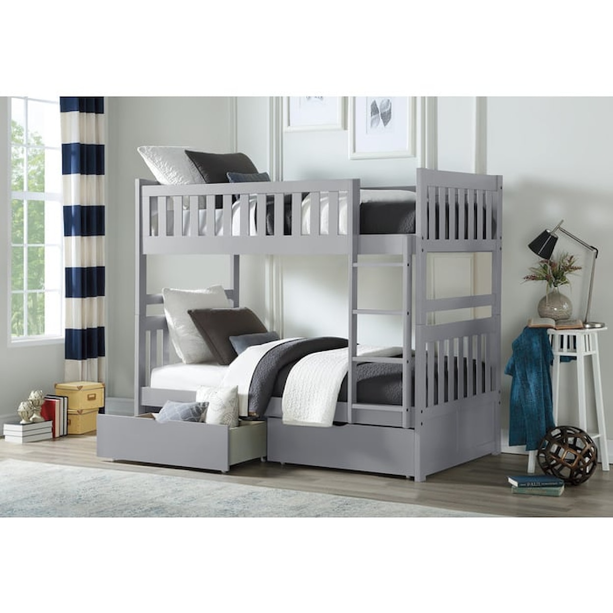 Homelegance Orion Twin/Twin Bunk Bed with Storage Boxes