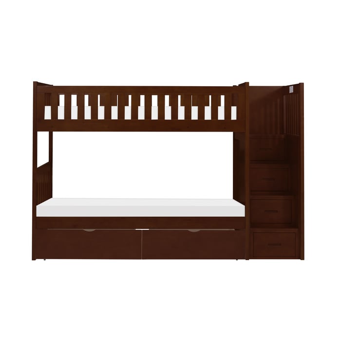 Twin/Twin Step Bunk Bed with Storage Boxes