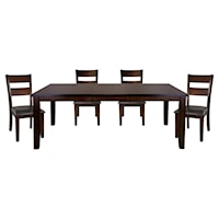 Transitional 5-Piece Dining Set with Separate Extension Leaf