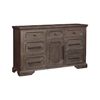 Traditional 7-Drawer Dresser with Storage Cabinet