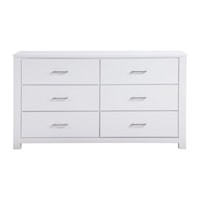 Glam 6-Drawer Dresser with Stainless Steel Handles