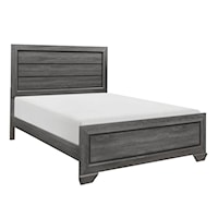 Rustic Full Panel Bed with Gray Finish