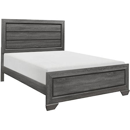 Rustic California King Panel Bed with Gray Finish