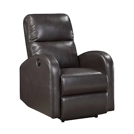 Transitional Faux Leather Power Reclining Chair