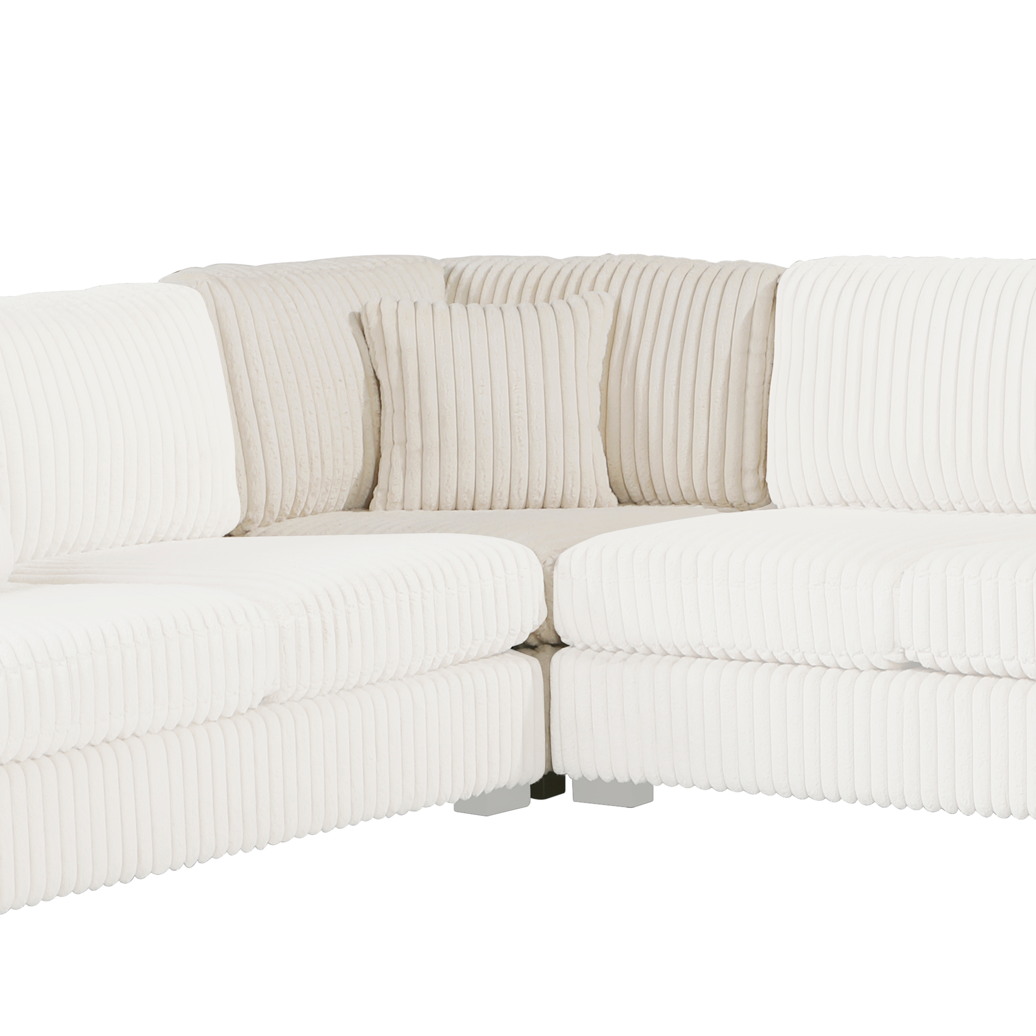 3-pc. L-Shape Corduroy Sectional Sofa