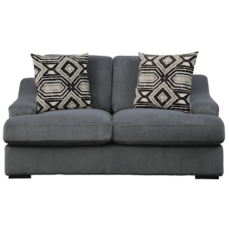 Contemporary Loveseat with Slope Arms