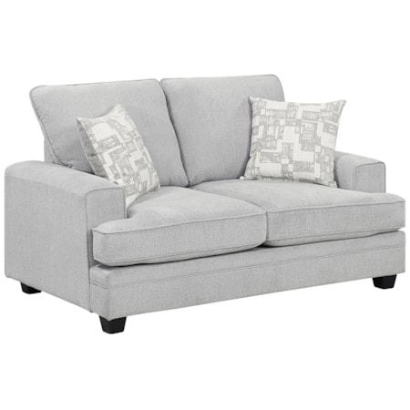 Track-Arm Loveseat w/Toss Pillows