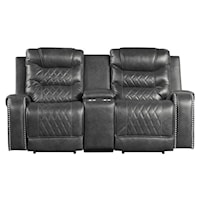 Power Double Reclining Loveseat with Center Console and Built-In USB Ports