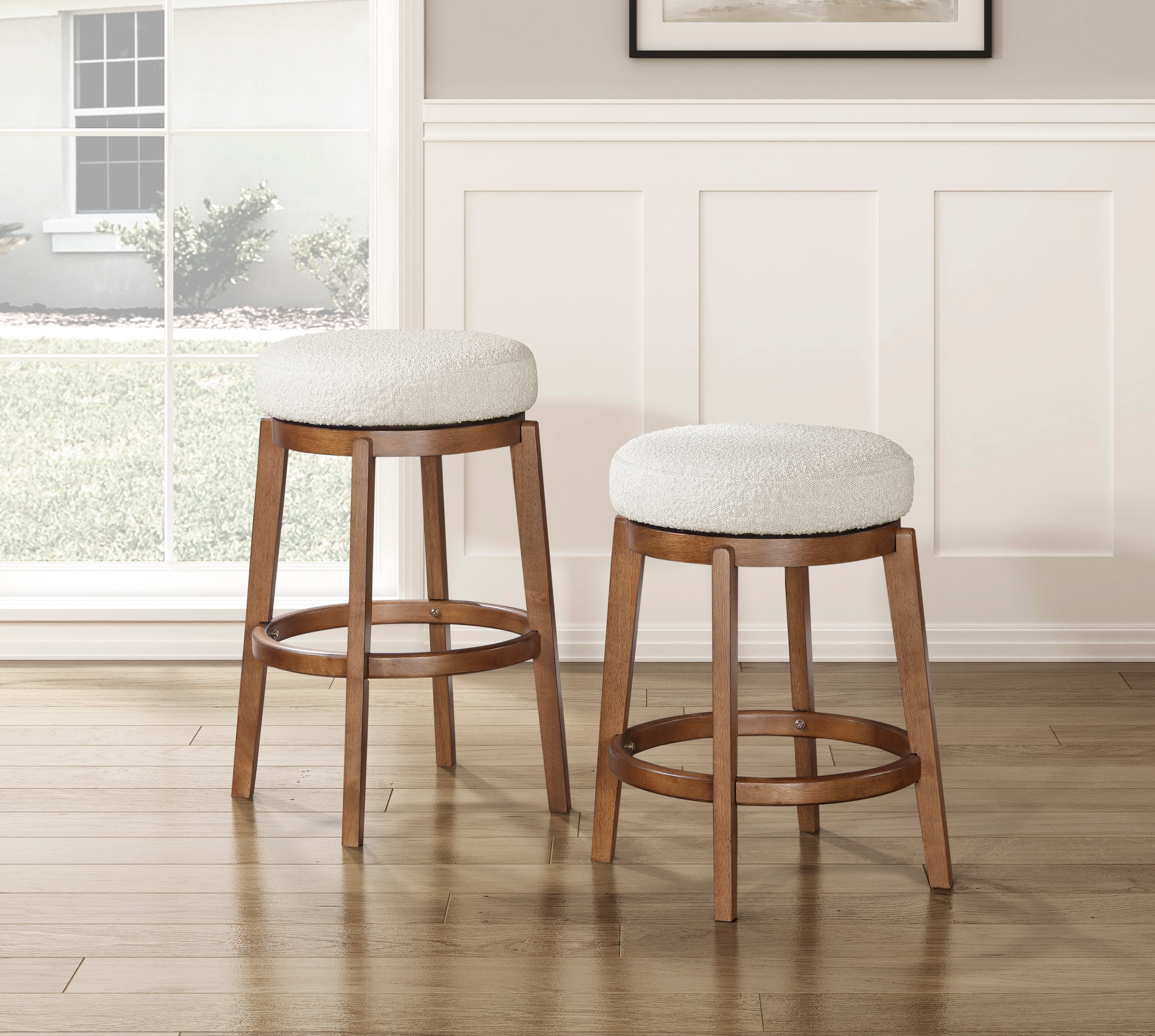 Homelegance Lily Upholstered Counter-Height Swivel Stool