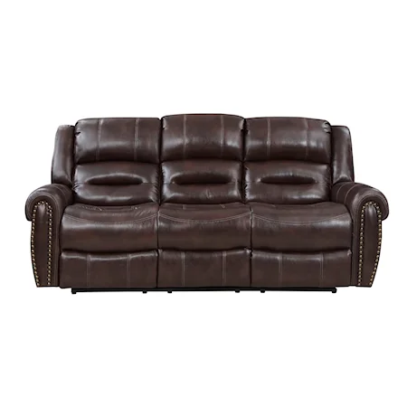 Double Reclining Sofa with Center Drop-down Cup Holders