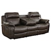 Homelegance Marille Reclining Sofa with Cup Holders