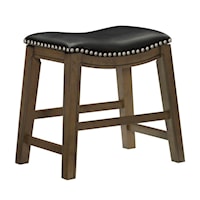 Transitional 18" Dining Stool with Nailhead Trim
