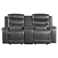 Double Glider Reclining Loveseat with Center Console and USB Ports