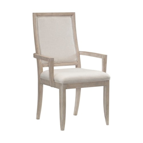 Contemporary Upholstered Dining Arm Chair