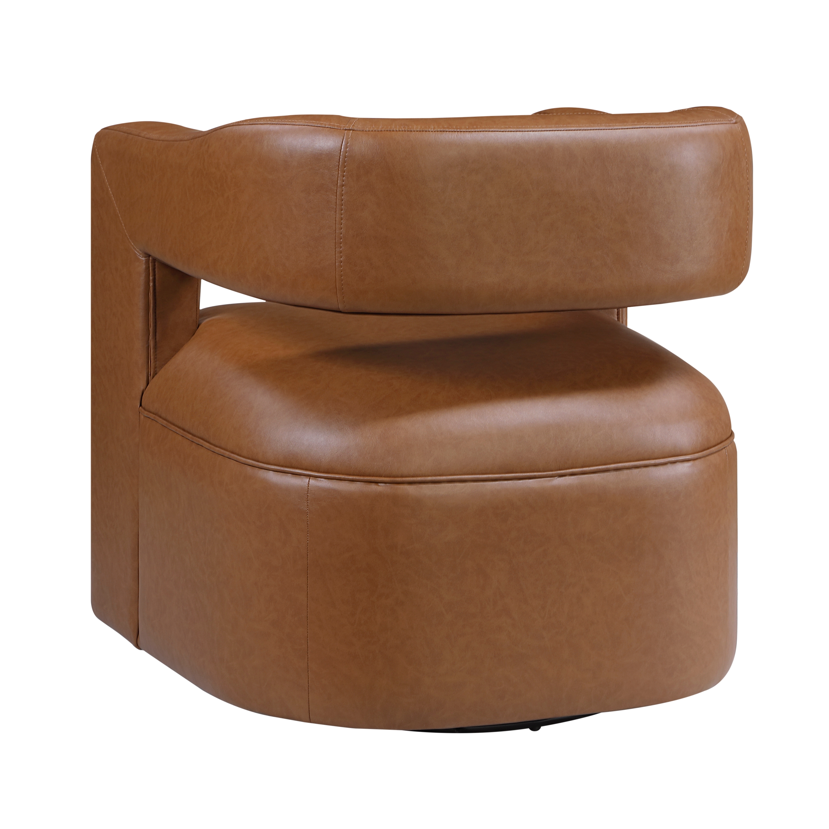 Homelegance Sawyer Modern Faux-Leather Open-Back Swivel Chair