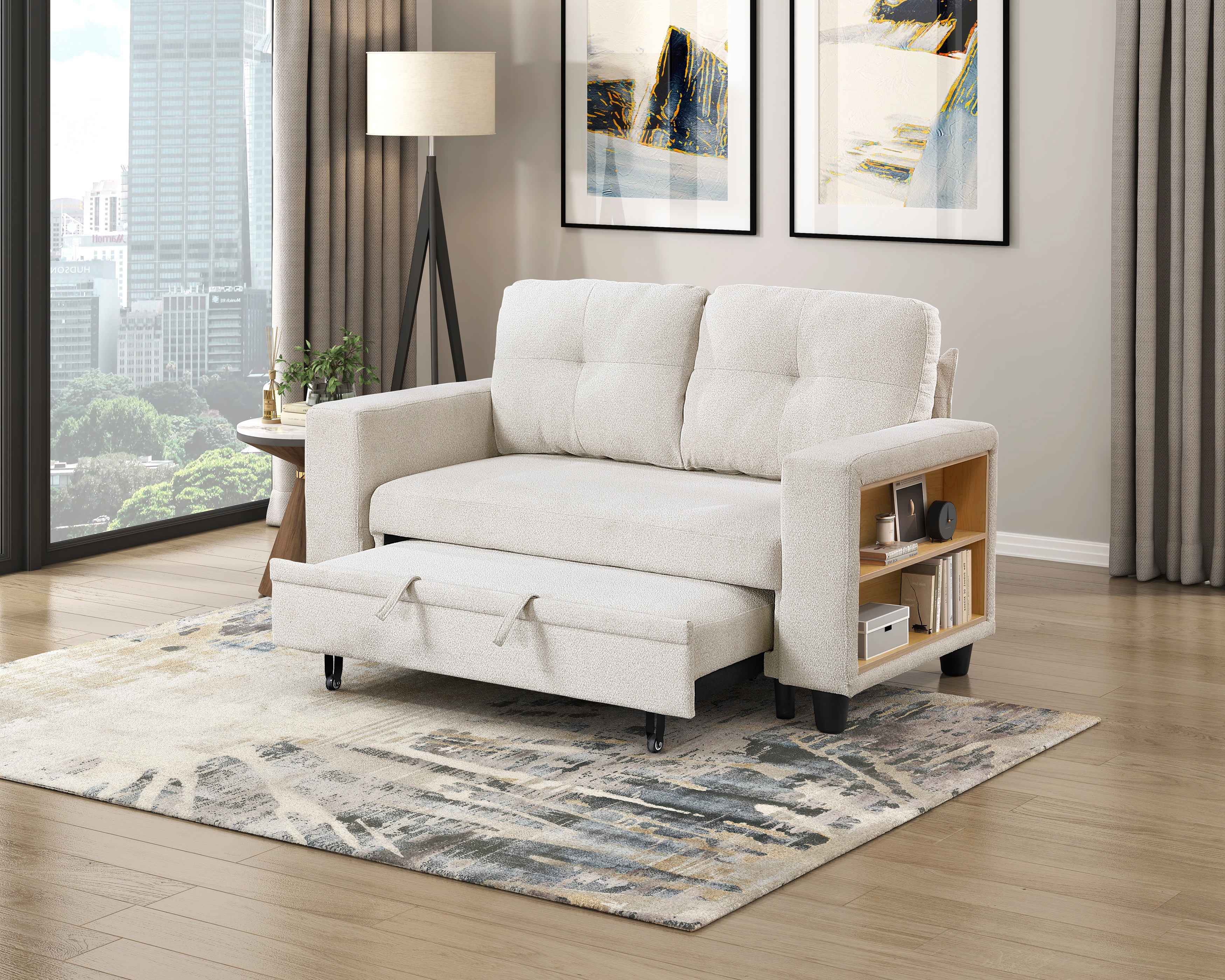 Homelegance Ansley Loveseat with Pull-Out Bed